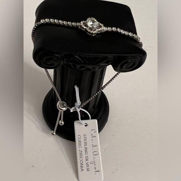 New Cote D’ Argent  Sterling Silver CZ Adjustable 4 Leaf  Bracelet - Picture 13 of 16